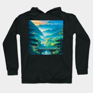 Japanese Mountain in Summertime Hoodie